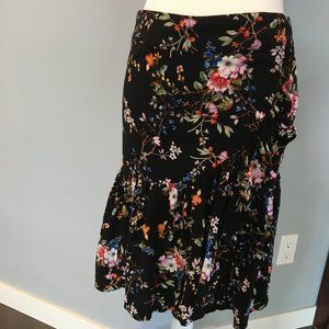 A New Day Floral Midi Skirt – M